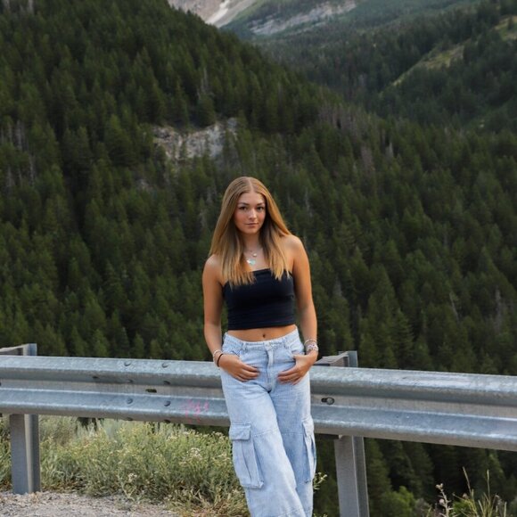 Altard State Blue Pinstripe Cargo Pants - Picture 6 of 6